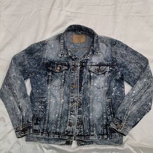 Mens Rue 21 Paint Splatter Denim Jacket Size Small